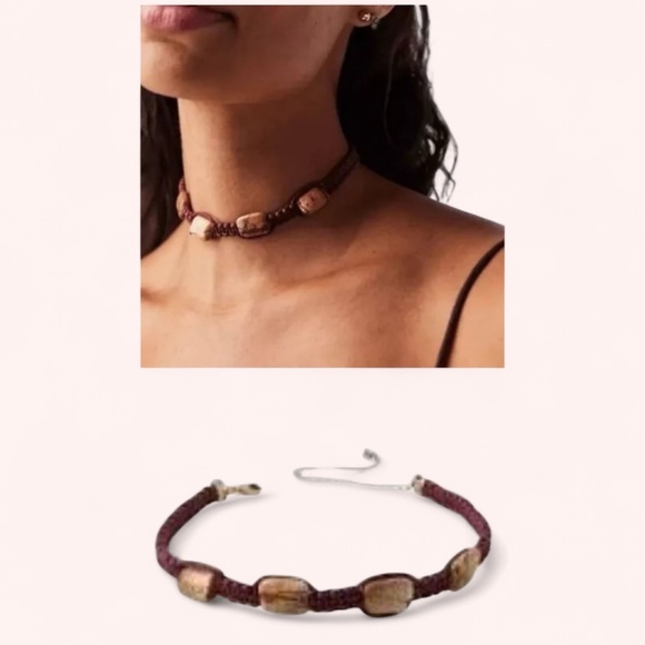 Free People Jewelry - Free People Boho Red Brown Sweet Caroline Stone Choker NWOT OS MSRP $38